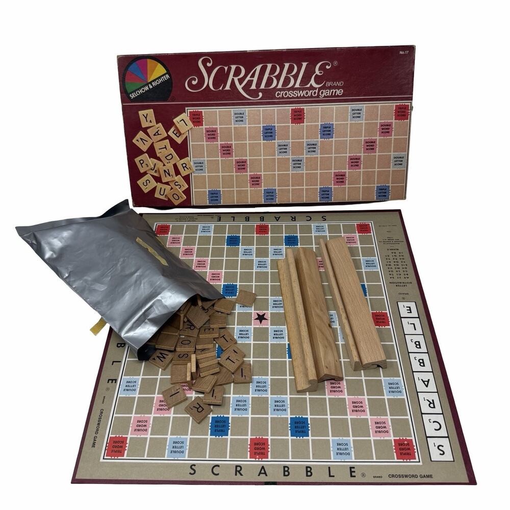 1983 Scrabble Brand Crossword Game #17 Vintage Selchow & Righter Missing Manual